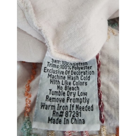 Johnny Was Embroidered Top Cotton Blouse Small - Picture 6 of 7